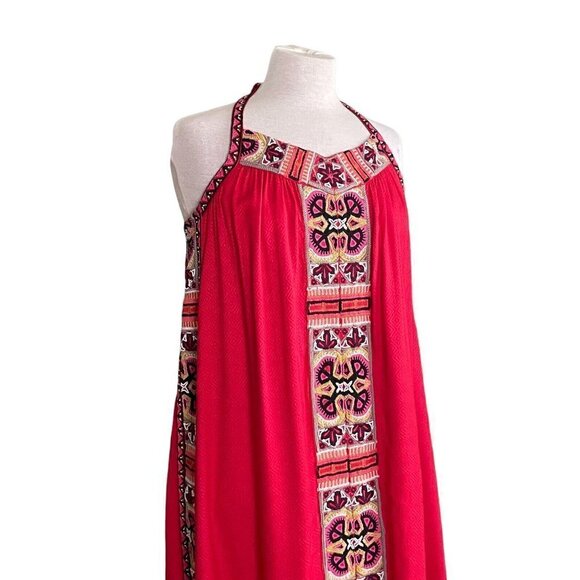 Calypso St Barth Dalbi Dress Womens Sz S Red Beaded Embroidered Tassel Boho Maxi - Picture 7 of 12